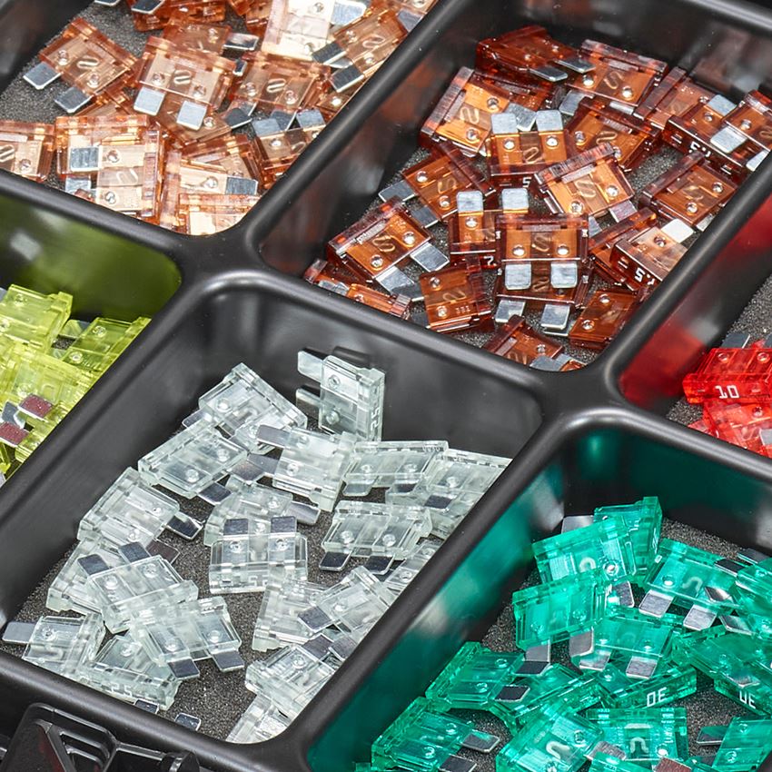 Assortiment kleine onderdelen: Zekeringenassortiment in STRAUSSbox 118 midi 2