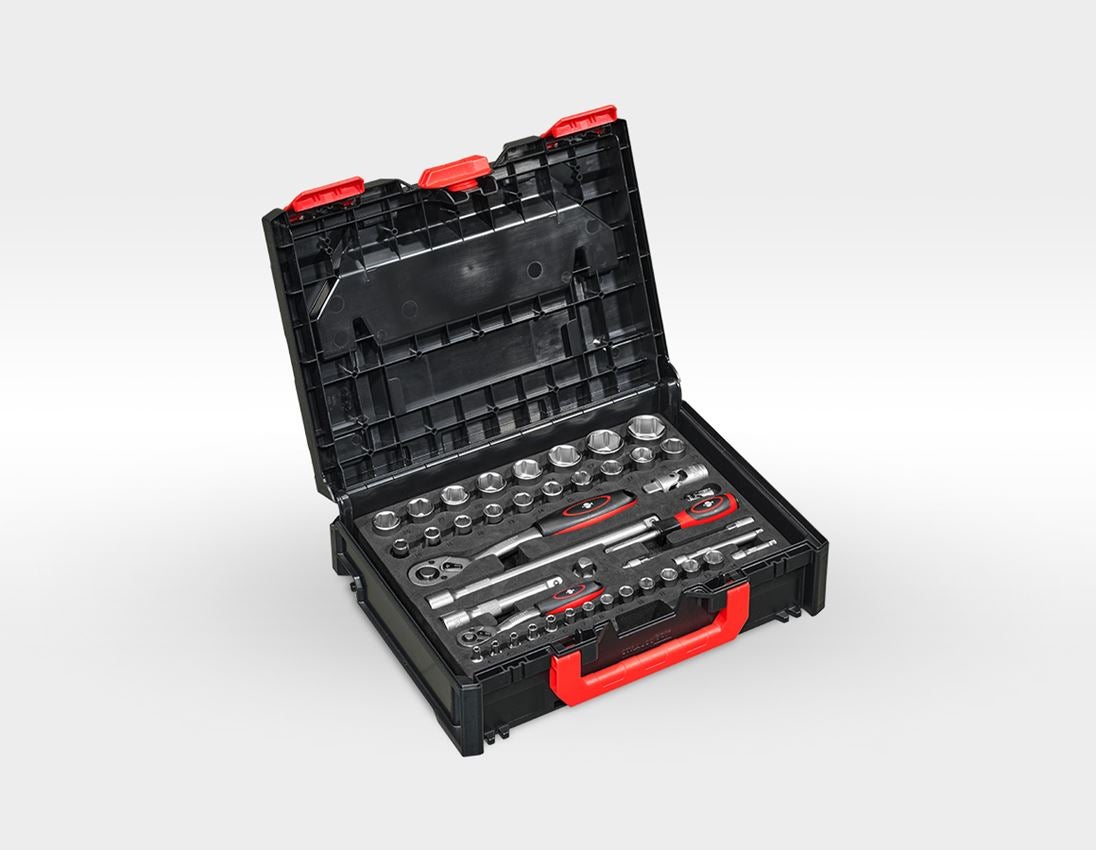 STRAUSSbox Systeem: Dopsleutel-set 1/4+1/2" Classic in STRAUSSbox