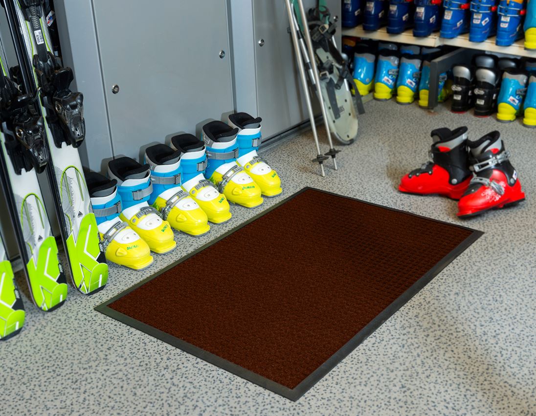 Vloermatten: Vochtwerende comfortmat met rubberen rand + bruin 1