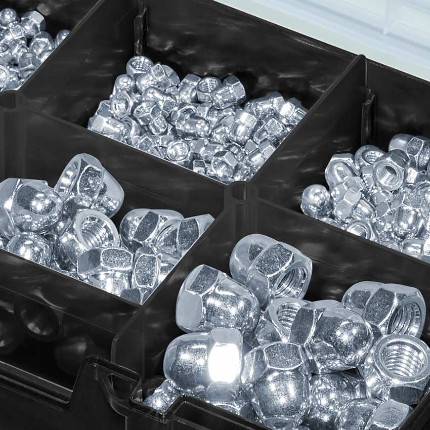 Moeren: Assortiment dopmoeren DIN 1587 in STRAUSSbox mini 2