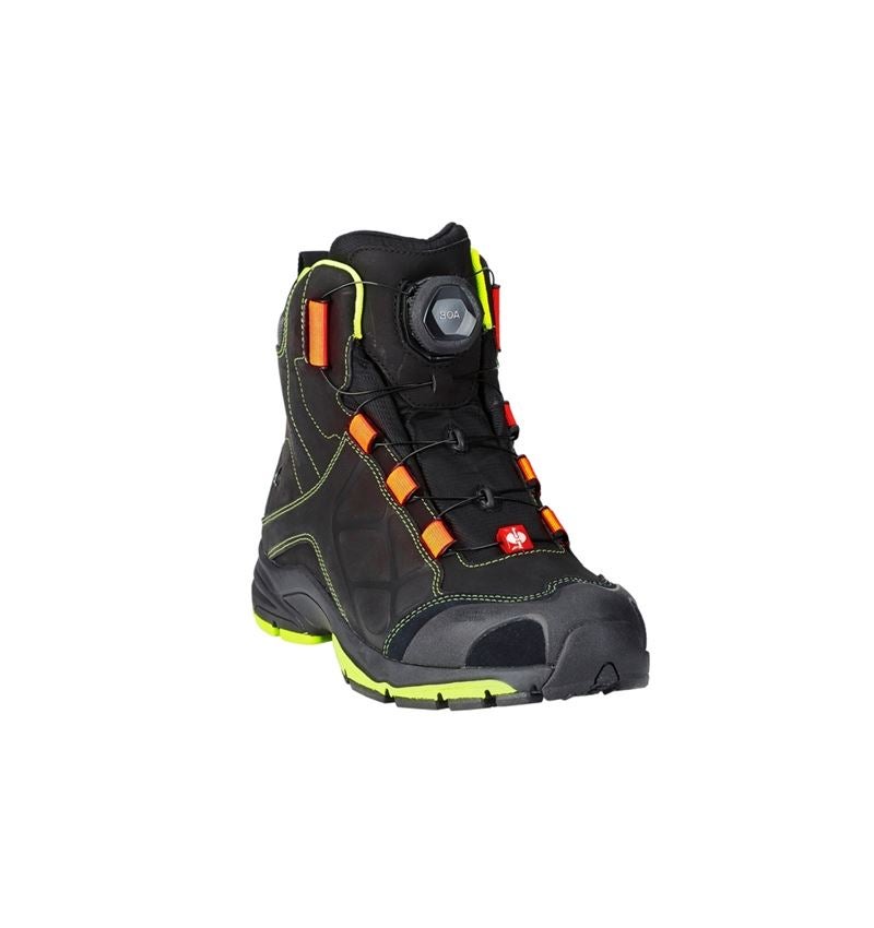 O2: e.s. O2 Werkschoenen Tethys mid + zwart/signaaloranje/signaalgeel 3