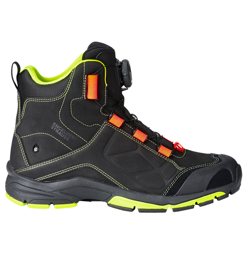 O2: e.s. O2 Werkschoenen Tethys mid + zwart/signaaloranje/signaalgeel 2