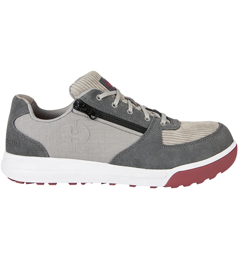 S1: S1 Halfhoge veiligheidsschoen e.s. Janus II low + duifgrijs/cement/fluweelrood 1