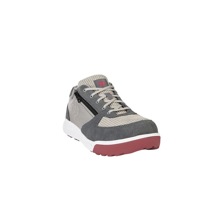 S1: S1 Halfhoge veiligheidsschoen e.s. Janus II low + duifgrijs/cement/fluweelrood 2