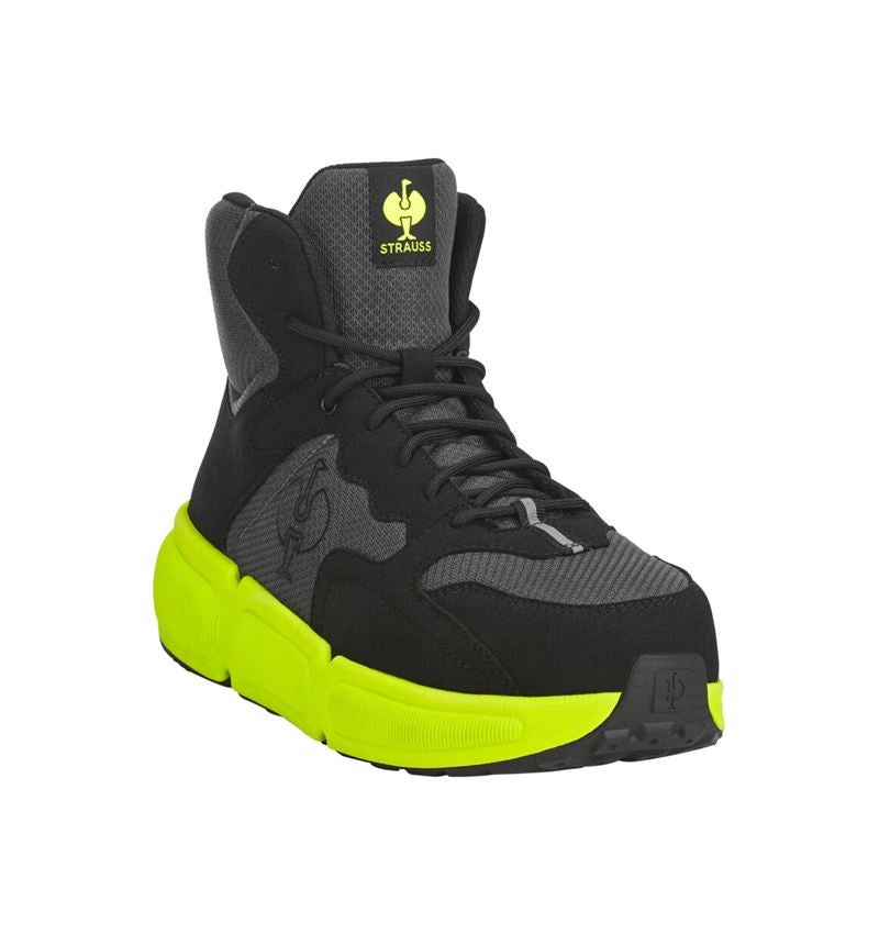 S1: S1 Veiligheidsschoenen Strauss.1004 mid + carbongrijs/signaalgeel 4