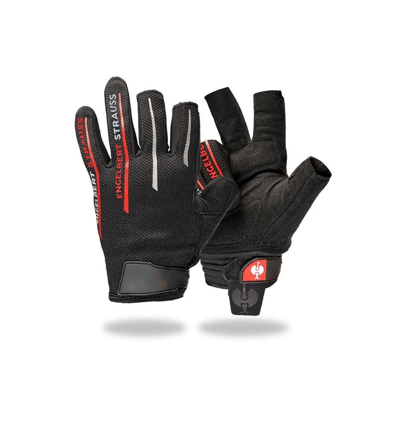 Hybride: e.s. Mecanicienshandschoenen Sensor + zwart/rood