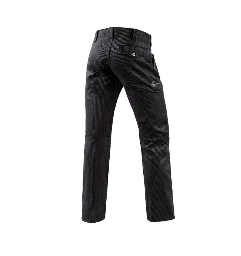 Werkbroeken: e.s. Trad. broek grove ribcord, met smalle pijp + zwart 6