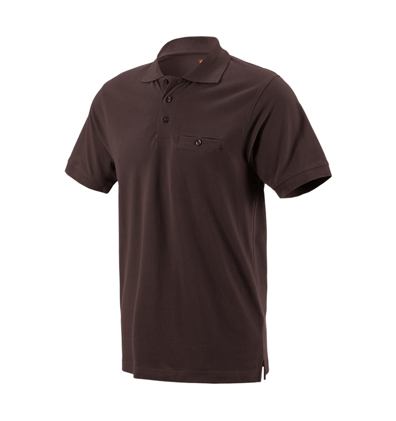 Schrijnwerkers / Meubelmakers: e.s. Polo-Shirt cotton Pocket + bruin