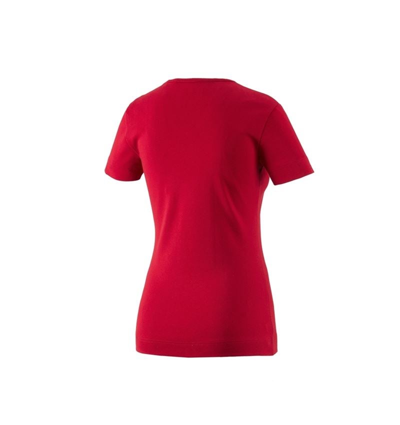 Bovenkleding: e.s. T-Shirt cotton V-Neck, dames + vuurrood 1