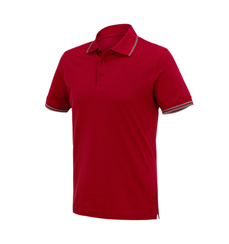 Bovenkleding: e.s. Polo-Shirt cotton Deluxe Colour + vuurrood/aluminium 2