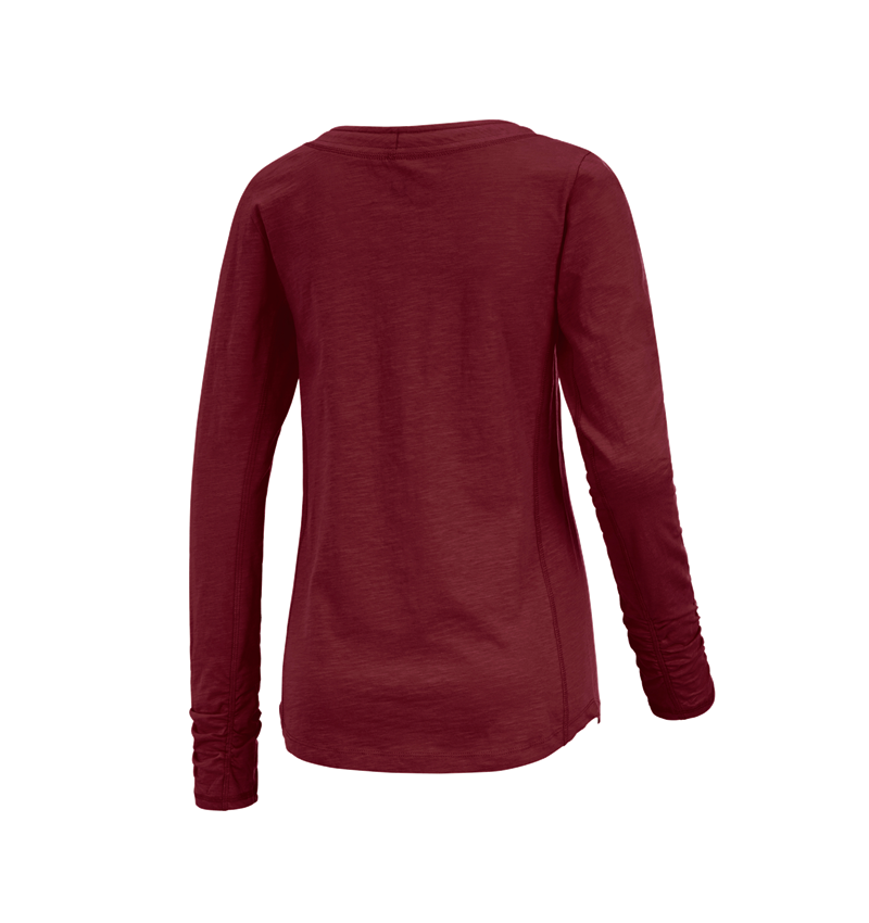 Bovenkleding: e.s. Longsleeve cotton slub, dames + robijn 1