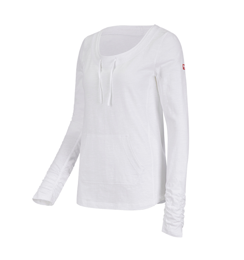 Bovenkleding: e.s. Longsleeve cotton slub, dames + wit 2