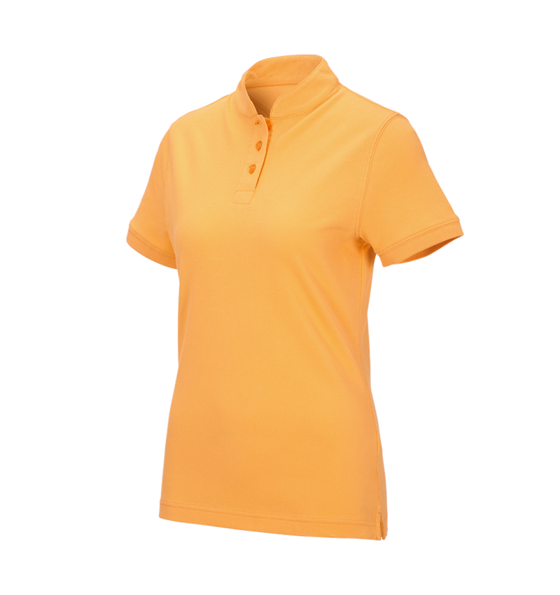 Bovenkleding: e.s. Poloshirt cotton Mandarin, dames + licht oranje 3