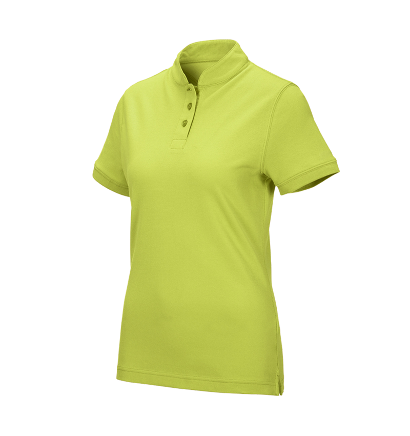 Bovenkleding: e.s. Poloshirt cotton Mandarin, dames + meigroen
