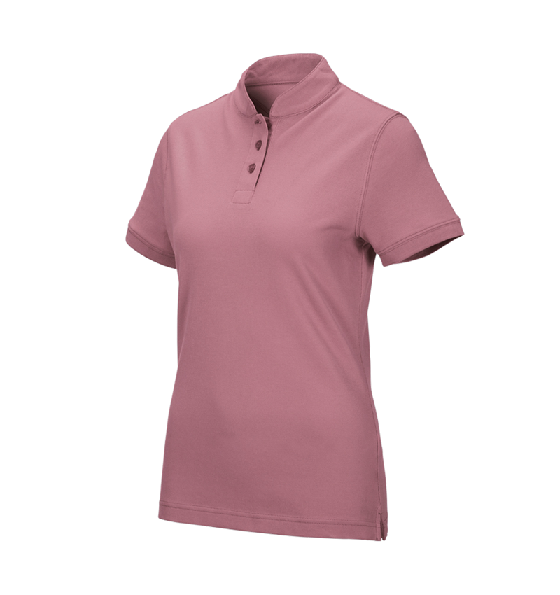 Bovenkleding: e.s. Poloshirt cotton Mandarin, dames + oudroze