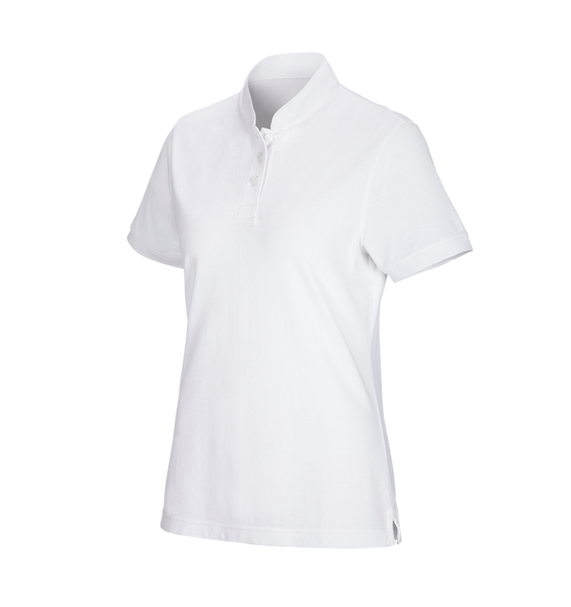 Bovenkleding: e.s. Poloshirt cotton Mandarin, dames + wit 4