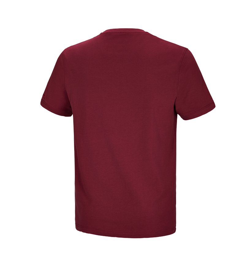 Bovenkleding: e.s. T-shirt cotton stretch Pocket + bordeaux 1