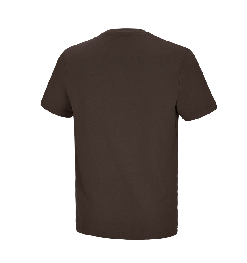 Bovenkleding: e.s. T-shirt cotton stretch Pocket + kastanje 3