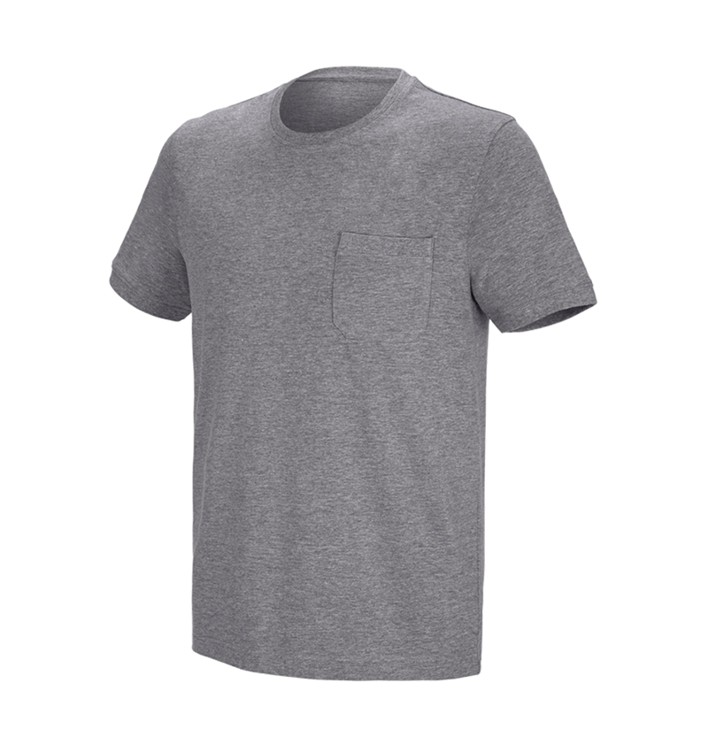 Bovenkleding: e.s. T-shirt cotton stretch Pocket + grijs mêlee 2
