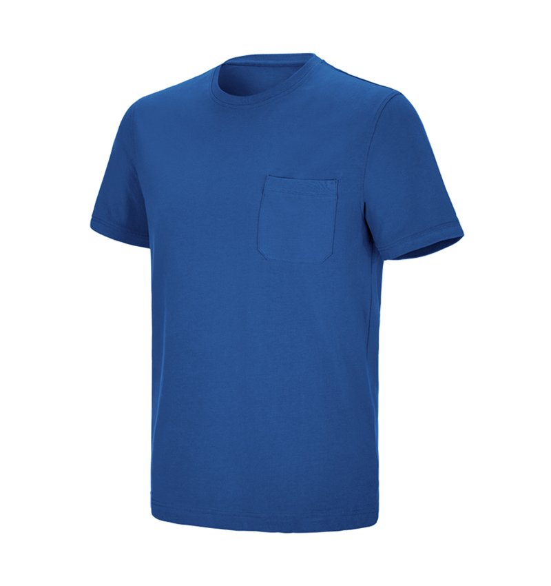 Onderwerpen: e.s. T-shirt cotton stretch Pocket + gentiaanblauw 2