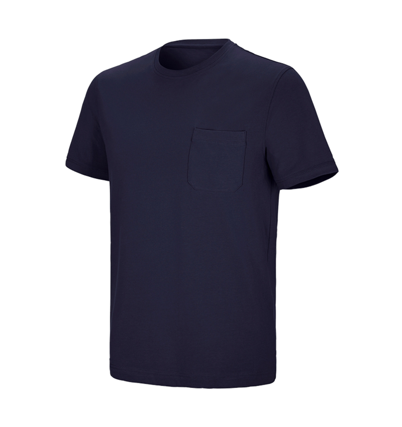 Bovenkleding: e.s. T-shirt cotton stretch Pocket + donkerblauw 2