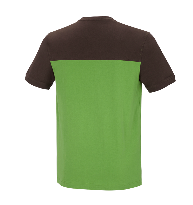 Bovenkleding: e.s. T-shirt cotton stretch bicolor + zeegroen/kastanje 3