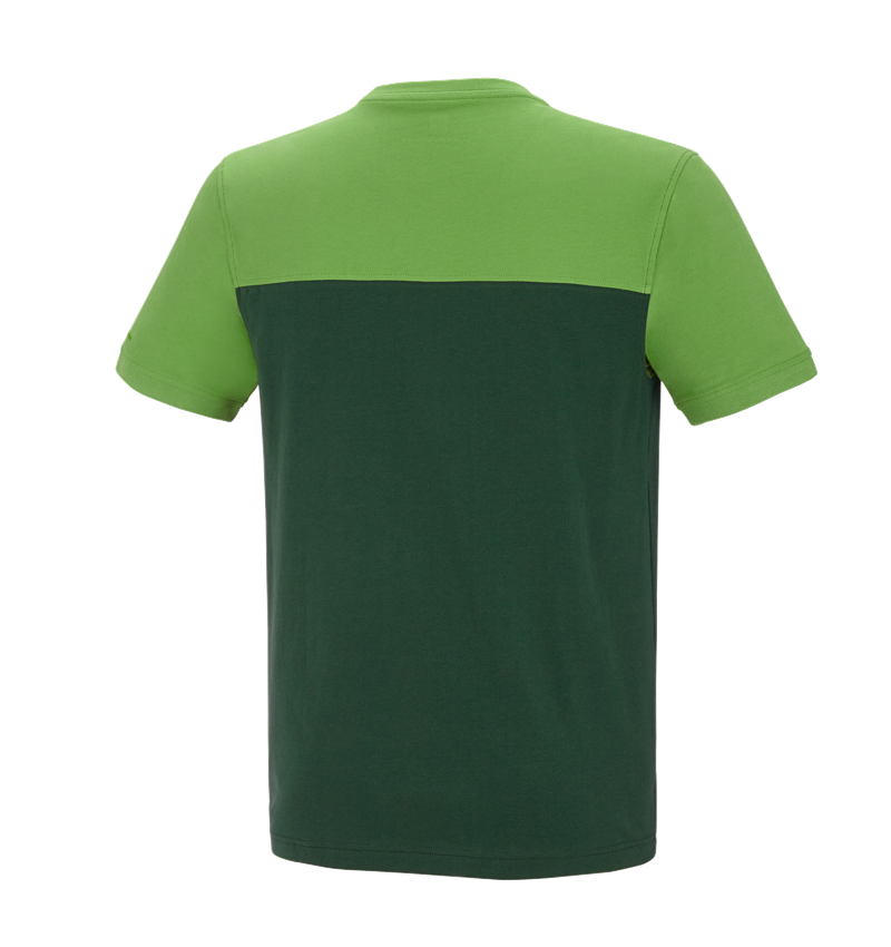 Bovenkleding: e.s. T-shirt cotton stretch bicolor + groen/zeegroen 3