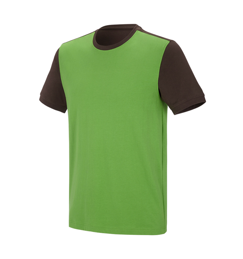 Bovenkleding: e.s. T-shirt cotton stretch bicolor + zeegroen/kastanje 2
