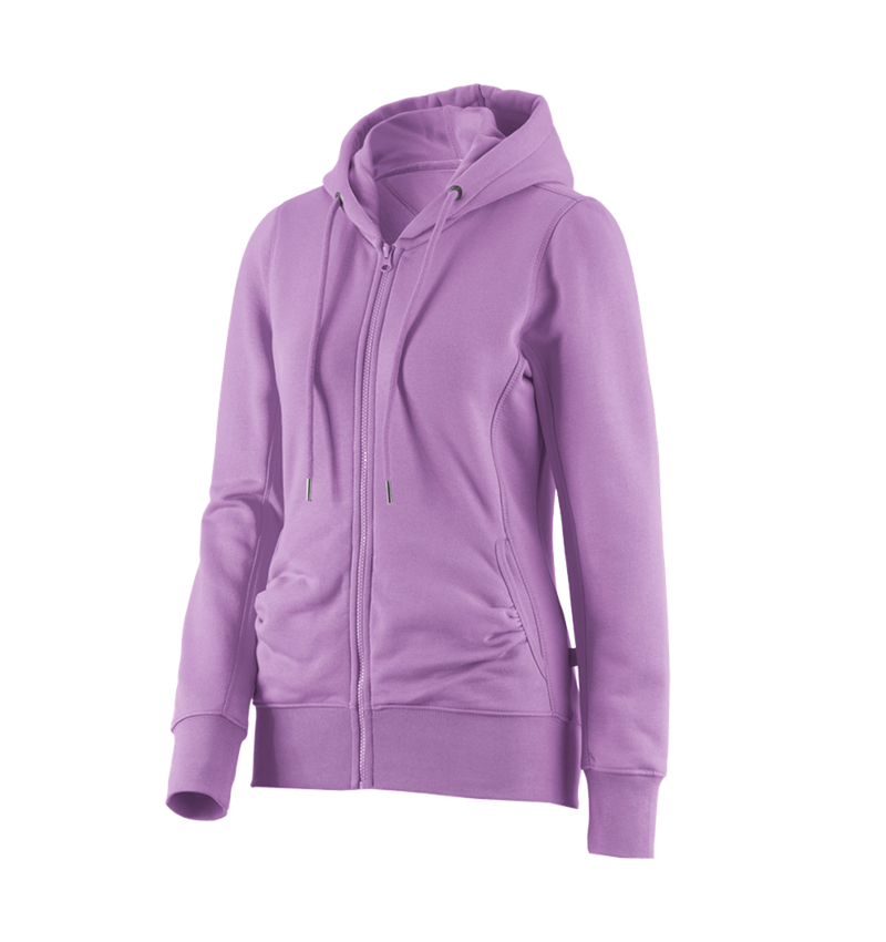 Bovenkleding: e.s. Hoody-Sweatjack poly cotton, dames + lavendel