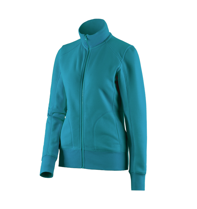Bovenkleding: e.s. Sweatjack poly cotton, dames + oceaan