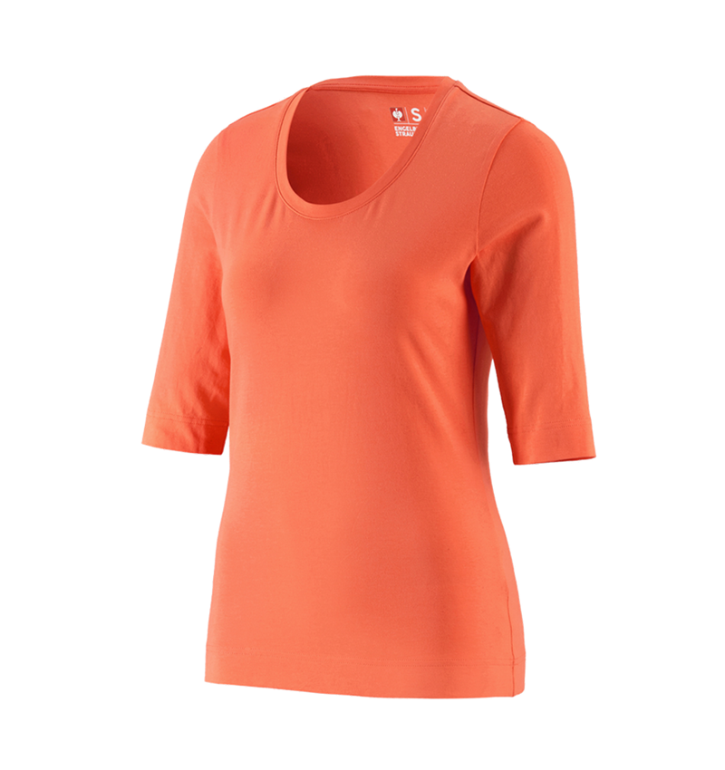 Bovenkleding: e.s. Shirt 3/4-mouw cotton stretch, dames + nectarine 1