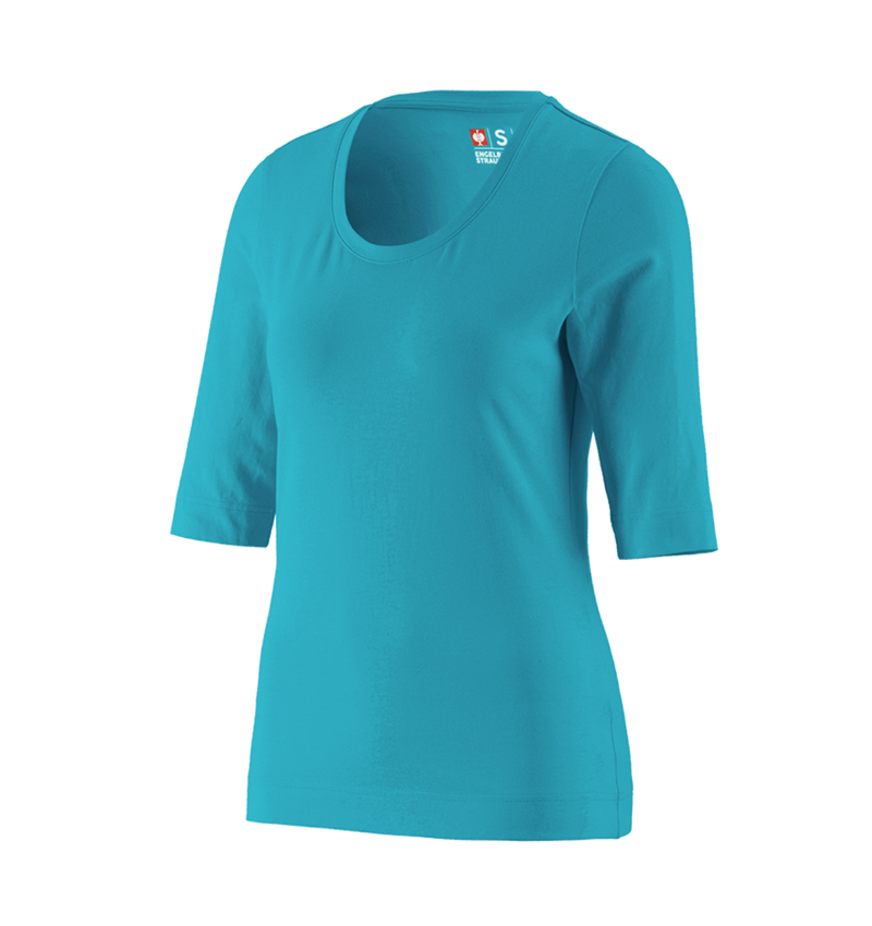 Bovenkleding: e.s. Shirt 3/4-mouw cotton stretch, dames + oceaan 1