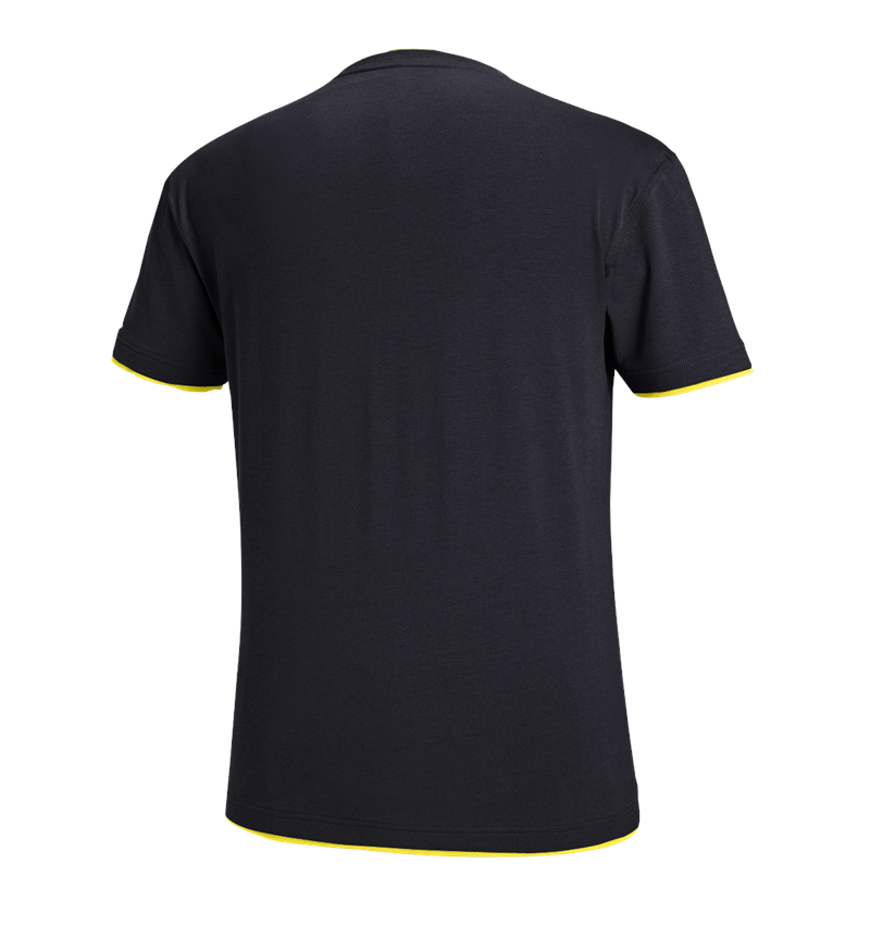 Bovenkleding: e.s. T-Shirt cotton stretch Layer + saffier/citrus 3