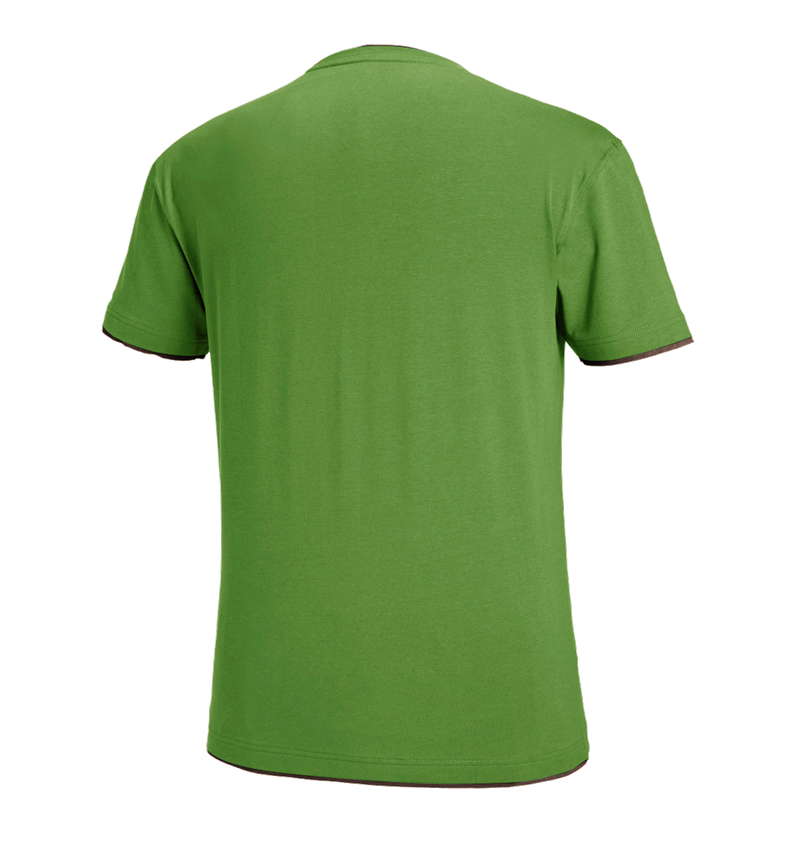 Bovenkleding: e.s. T-Shirt cotton stretch Layer + zeegroen/kastanje 3