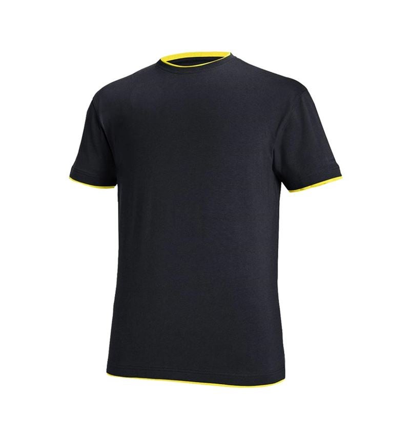 Bovenkleding: e.s. T-Shirt cotton stretch Layer + saffier/citrus 2