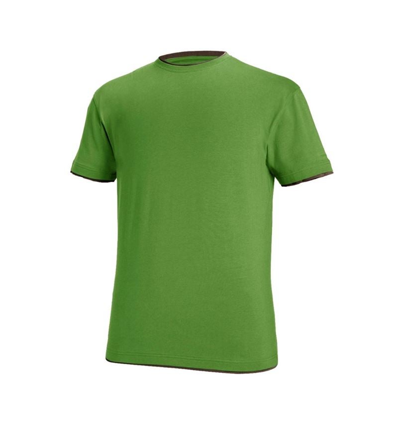 Bovenkleding: e.s. T-Shirt cotton stretch Layer + zeegroen/kastanje 2