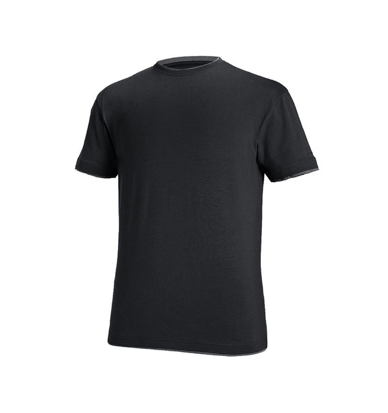 Bovenkleding: e.s. T-Shirt cotton stretch Layer + zwart/cement 2