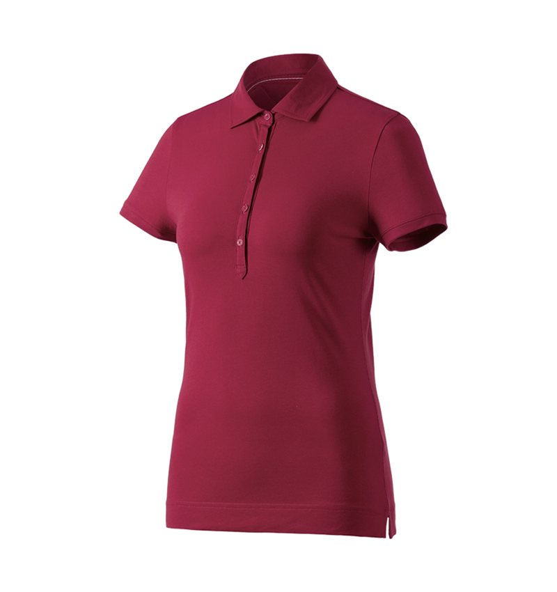 Bovenkleding: e.s. Polo-Shirt cotton stretch, dames + bordeaux