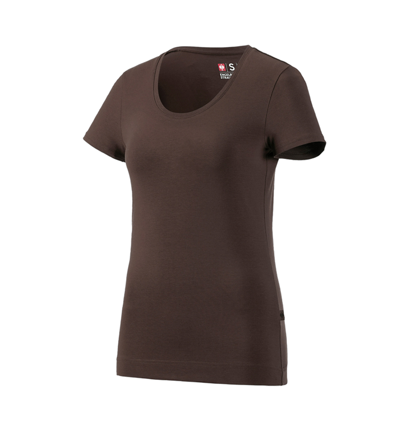 Onderwerpen: e.s. T-Shirt cotton stretch, dames + kastanje 3