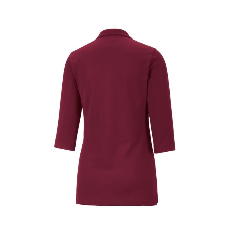 Bovenkleding: e.s. Pique-Polo 3/4-mouw cotton stretch, dames + bordeaux 5