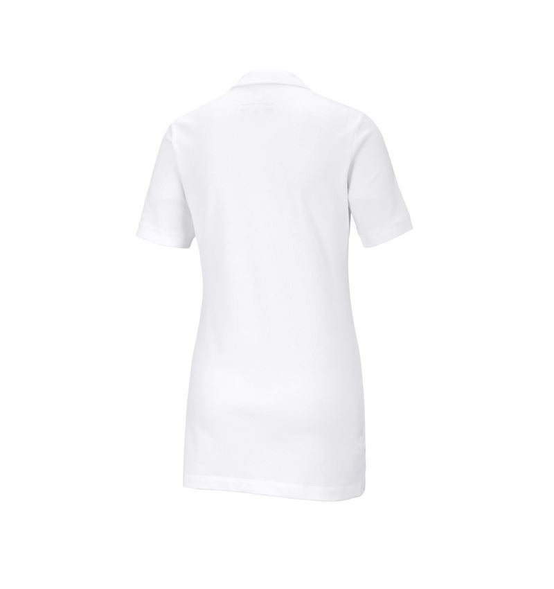 Onderwerpen: e.s. Pique-Polo cotton stretch, dames, long fit + wit 3