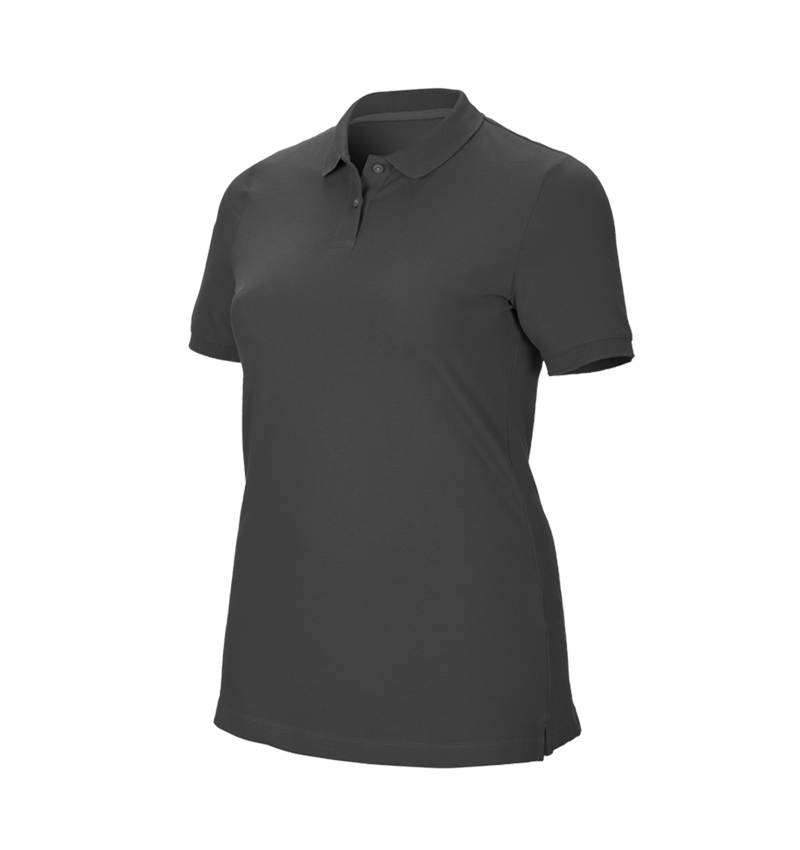 Bovenkleding: e.s. Pique-Polo cotton stretch, dames, plus fit + antraciet 2