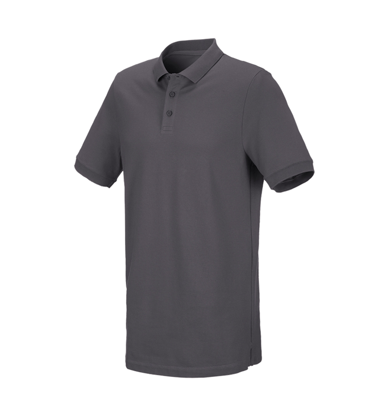 Bovenkleding: e.s. Piqué-Polo cotton stretch, long fit + antraciet 2
