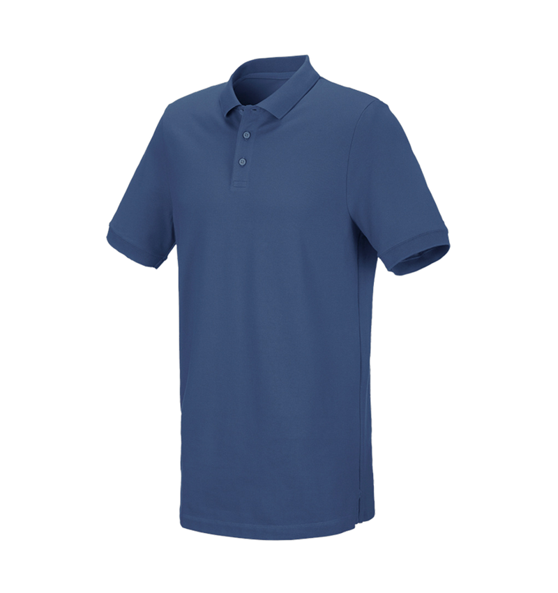 Bovenkleding: e.s. Piqué-Polo cotton stretch, long fit + kobalt 2