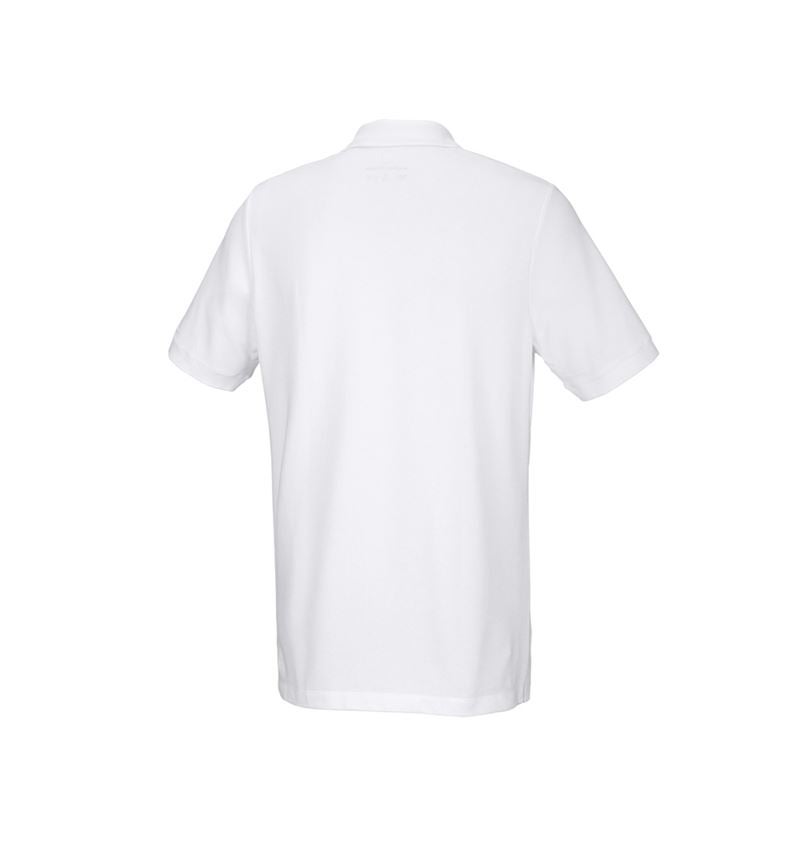 Bovenkleding: e.s. Piqué-Polo cotton stretch, long fit + wit 3