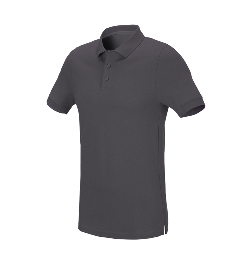 Bovenkleding: e.s. Pique-Polo cotton stretch, slim fit + antraciet 2