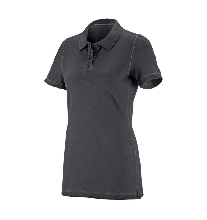 Bovenkleding: e.s. Polo-Shirt vintage cotton stretch, dames + oxidezwart vintage
