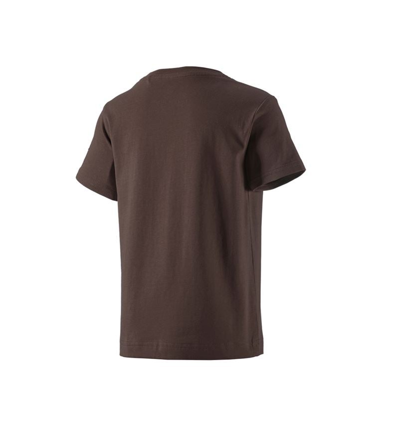 Bovenkleding: e.s. T-shirt cotton stretch, kinderen + kastanje 2