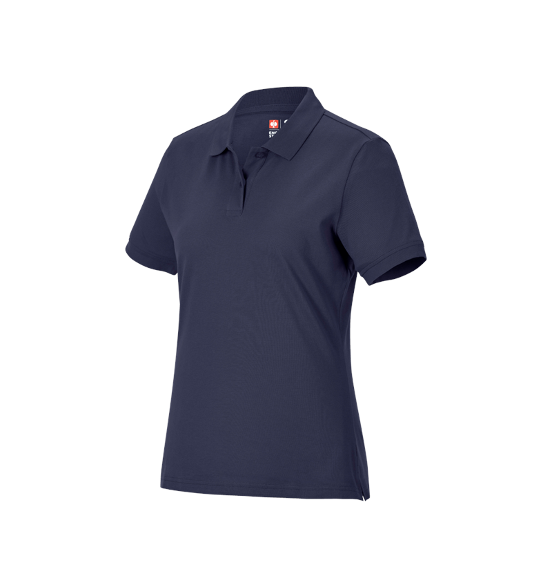 Bovenkleding: e.s. Piqué-Polo cotton light, dames + donkerblauw 3