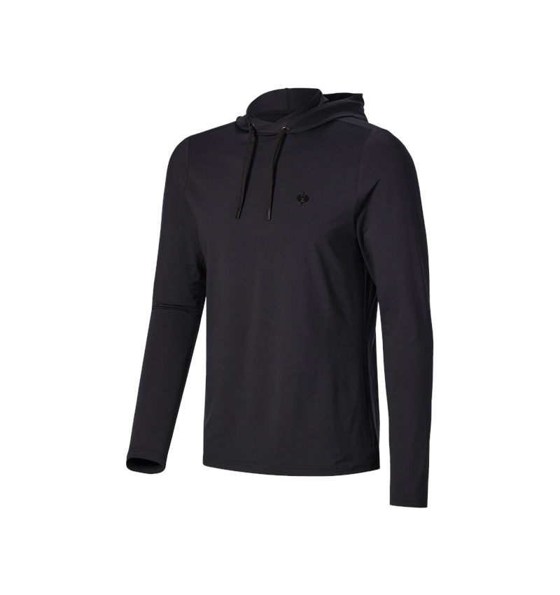 Bovenkleding: Functionele hoodie-longsleeve UV e.s.trail + zwart 3